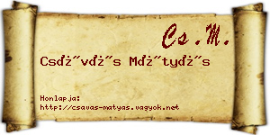 Csávás Mátyás névjegykártya